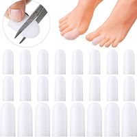 24 Pieces Toe Cushion Tube Multi Size Toe Cushion Tube Soft Gel Corn Pad Protectors for Cushions Corns, Blisters, Calluses, Toes and Fingers (S and L)