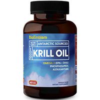 BioEmblem Antarctic Krill Oil Supplement | 1000mg | Omega-3 Oil with High Levels of EPA + DHA, Astaxanthin, and Phospholipids | No Fishy Aftertaste | 60-Count Non-GMO Softgels