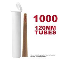 120MM White Doob Tubes | 1000 Bulk Pack | Waterproof Airtight and Smell Proof Blunt Vial Container | Child Resistant with Squeeze Pop Tops | BPA-Free | Ideal for Storing Pre Rolled Raw Cones