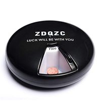 ZDQZC Pill Organizer, Weekly Pill Dispenser, Travel Pill Box, Small Pill Case Medicine Storage Container, Black