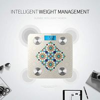 LYAOE Bluetooth Body Fat Scale Islamic Mosaic Ornament Abstract Geometric Smart Wireless Scale with LCD Display Measuring Body Weight Bmi and Health Digital Scale