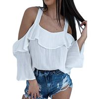 Kiminana Butterfly Sleeve Vest,Women Off Shouder Tops Cold Shouder Blouse Short Sleeve T-Shirt White