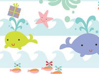 SEA BABIES Gift Wrap 18"x833'Gift Wrap Full Ream Roll (1 unit, 1 pack per unit.)