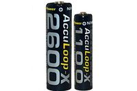 2 x AAA (1100 mAh) + 2 x AA (2600 mAh) AccuPower AccuLoop-X NiMH Battery Combo