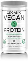 Organic Vegan Soy Protein Powder by Organisource (14.4 oz.) Natural Vanilla Flavor | Non-GMO, Soy Protein Isolate | Pure, USDA Certified | Fortify Muscles, Bone Health, Energy