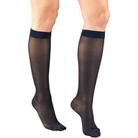 Truform Sheer Compression Stockings, 15-20 mmHg, Women's Knee High Length, 20 Denier, Navy, 2X-Large
