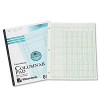 WILSON JONES CO., Accounting Pad, Six Six-Unit Columns, 8-1/2 x 11, 50-Sheet Pad
