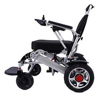 Electric Wheelchair for Adults, Lightweight Folding Carry Power Wheelchair, Compact Mobility Aid Wheel Chair, Portable Power Motorized Mobility Aid Scooter, FDA Registered (Silver Seat Width 19")