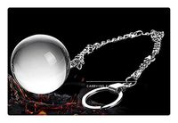 Carinloing Crystal Bead Ball with Metal Chain Toy Glass Massaging Healthiness Cold and Warm Therapy Tool