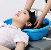 ZQXFP LYX@ Sit-up Wash Basin, Squatting Patient Using Elderly Home Care Pregnant Woman Hairdressing Child Lying in Bed Household Child Wash Basin Nursing Bed Supine Pillow Type Blue