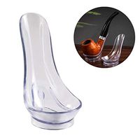 Hometu 1 Piece Transparent Plastic Tobacco Pipe Stand Holder, 360 View Pipe Display Stand, Smoking Pipe Holder Rack