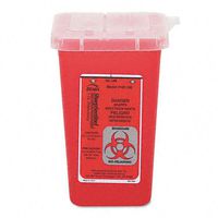 Impact 7350 Translucent Red Sharps Container, 1 qt Capacity, 4-1/2" Length x 4-1/2" Width x 6-3/4" Height