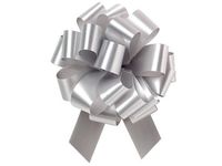 Silver Flora Satin 8" Pull Bows (50 Pack)