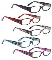 READING GLASSES 5 pack Arms with Genuine Austrian Crystals Readers for Women +1.75