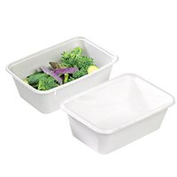 Sugarcane Rectangular Salad Bowl (Case of 25), PacknWood - Compostable and Biodegradable Soup Bowls (25 oz, 6.8" x 4.6" x 2.3") PK210APUREC750