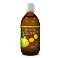 NutraSea +D Omega 3 Fish Oil + Vitamin D Supplement, Liquid Burpless Fish Oil, Apple Crisp, 500 mL