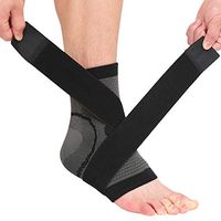 Beister 1 Pair Ankle Brace Compression Support Sleeve for Women and Men, Elastic Sprain Plantar Fasciitis Foot Socks for Injury Recovery, Joint Pain, Achilles Tendon, Heel Spurs, Gray & Black, Medium
