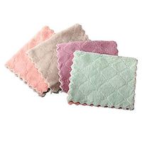 ULTRAFIRE Dish-Cloths for Kitchen 4 Pack Super Absorbent Double Faced Fluff Cleaning Cloth, 10.8 x 6.3 inches Two Tone Kitchen-Towels