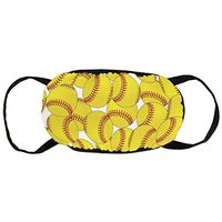 Women & Men Earloop Half Face Face Cover Mouth Covers Dustproof - Premium Windproof Outdoor Mouth Cover for Kids Youth Boys Girls (Softball Yellow)