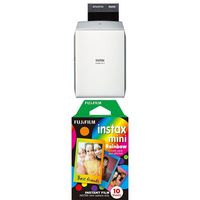 Fujifilm INSTAX SHARE SP-2 Smart Phone Printer (Silver) + Mini Instant Film (Rainbow)