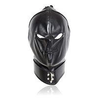 Mask Sexy Adult Costume,Artificial Leather Material,Mouth With Zipper Party Party Bondage Cosplay Costume JMung