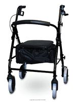 Soft Seat Aluminum Rollator With Round Back Black