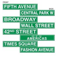 Beistle 50094 4-Pack NYC Street Sign Cutouts, 4-Inch by 24-Inch
