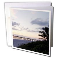3dRose Dusk On Naples Pier - Greeting Cards, 6 x 6 inches, set of 12 (gc_23085_2)