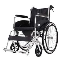 MEI Walker Lite Self Propelled Wheelchair, Elderly Disabled Walker Folding Portable Black