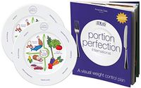 Portion Plate Perfection 2 Portion Control Porcelain Plates 10” & International Book, Visual Weight Control for Weight Loss Tool, Diabetes and Healthier Diets Education Tool for Adults & Children