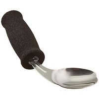 Sammons Preston Deluxe Built-Up Handle Adaptive Grip Offset Spoon, Right Hand, 6.5"L, Easy-Hold Utensil with Removable Soft Molded Foam Grip, Adaptive Utensil for Those with Arthritis and Weak Grip