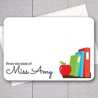 Teacher Note Cards - 12pk, Personalized Flat Note Cards, Teacher Gifts, Printed with Envelopes (NC-002)