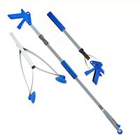 ArcMate EZ Reacher Collapsible with Slip Joint, Indoor Reacher Grabber with 4-Finger Pistol Grip, 5-lb. Pickup Capacity, XL 4.5" Wide Fingers, Heat Resistant Food Grade Tips, Blue, 42" (15982-03-FBA)
