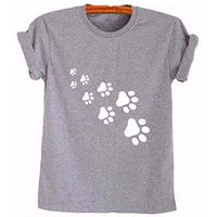 Meikosks Women's Short Sleeve T-Shirts Summer Tops Cute Print Blouses Casual Tee Gray