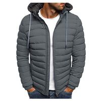 Alvinm Men's Jacket Warm Down Jacket Packable Light Coat with Zip Gray