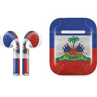 Skinit Decal Audio Skin for Apple AirPods with Lightning Charging Case - Officially Licensed Skinit Originally Designed Haitian Flag Distressed Design