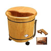 Thicken Wooden Tub,Foot Spa Wooden Tub,Wooden Foot Bath Barrel,Solid Wood Foot Soaking Barrel,Foot Soak Barrel,Cypress Wood Foot Bucket (Color : B, Size : 14IN)