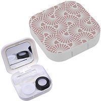 Portable Contact Lens Case Box Travel Kit Mirror + Bottle + Tweezers Container Holder [ Floral Art Nouveau ]