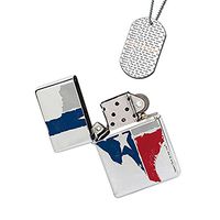 New Vibe Silver Flip Top Lighter - Texas Lone Star State