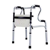 GY Folding Walker, Aluminum Alloy Four-legged Cane With Seat Folding Light Shower Chair Function Toilet Auxiliary Stand-up Function Height Adjustable Load Capacity 180kg medical supplies ( Color : A )