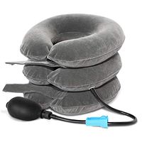 Inflatable Cervical Neck Traction Device Adjustable Collar Brace Neck Stretcher for Chronic Neck Pain Relief and Spine Alignment, Neck Posture Correction Collar Pillow for Home and Travel (Gray)