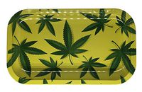 Rolling Tray Metal 10.5x6.5 (Green on Yellow Flowers)