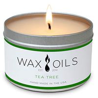 Wax and Oils Soy Wax Aromatherapy Scented Candles (Tea Tree) 8 Ounces. Single