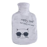 1000mL Winter Handwarmer Pocket Cute Hot-Water Bottle Water Bag Grey