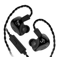 in Ear Earphones,KZ ZS4 High Fidelity Earphones,Powerfull Bass Earbuds Earblug,Exchange Cable Design and Professional Double Frequency Division for Sound Customization Earphone(with Mic- Black)