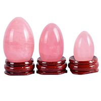 ZHLZZ Natural Rose Quartz Yoni Egg Massage Egg Set Undrilled &Wooden Base Crystal Mineral Ball Kegel Exercise Pelvic Floor Muscle Vaginal
