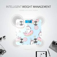 Bluetooth Digital Scale Vector Seamless Pattern Cute Cartoon Unicorn Scales Digital Weight Body Fat Composition Monitor Analyzer with Smartphone App for Body Management-396lbs