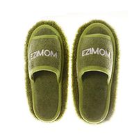 Fitlyiee Microfiber Floor Cleaning Mop Slippers Shoes Removable House Dusting Slippers for Men and Women (Men 8-9.5, Green)
