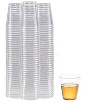 DRINKET CLEAR PLASTIC SHOT GLASSES 1.5 Oz - Disposable Shot Glasses Bulk - Wine Tasting Cups - Small Plastic Tumbler - Shooter, Whiskey Mini Shot Cups – Hard small plastic cups bulk - 100 Pack.