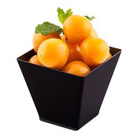 2-OZ Mini Kova Dessert Tumbler Cup - Elegant Square Black Plastic Cups: Perfect for Serving Desserts and Snack Samples - Disposable and Eco-Friendly - 100-CT